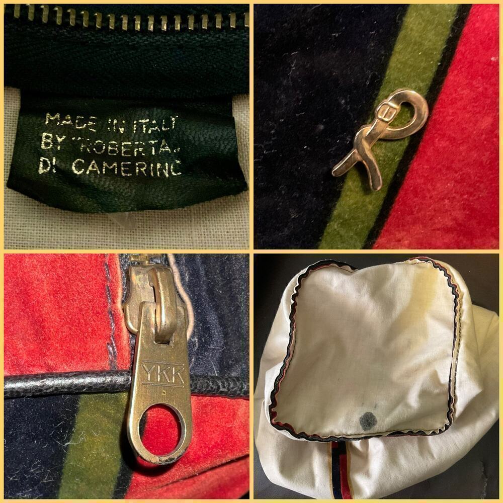 Vintage Roberta di Camerino Velour Trompe L'oeil Duffle Boston Bag - Picture 10 of 14